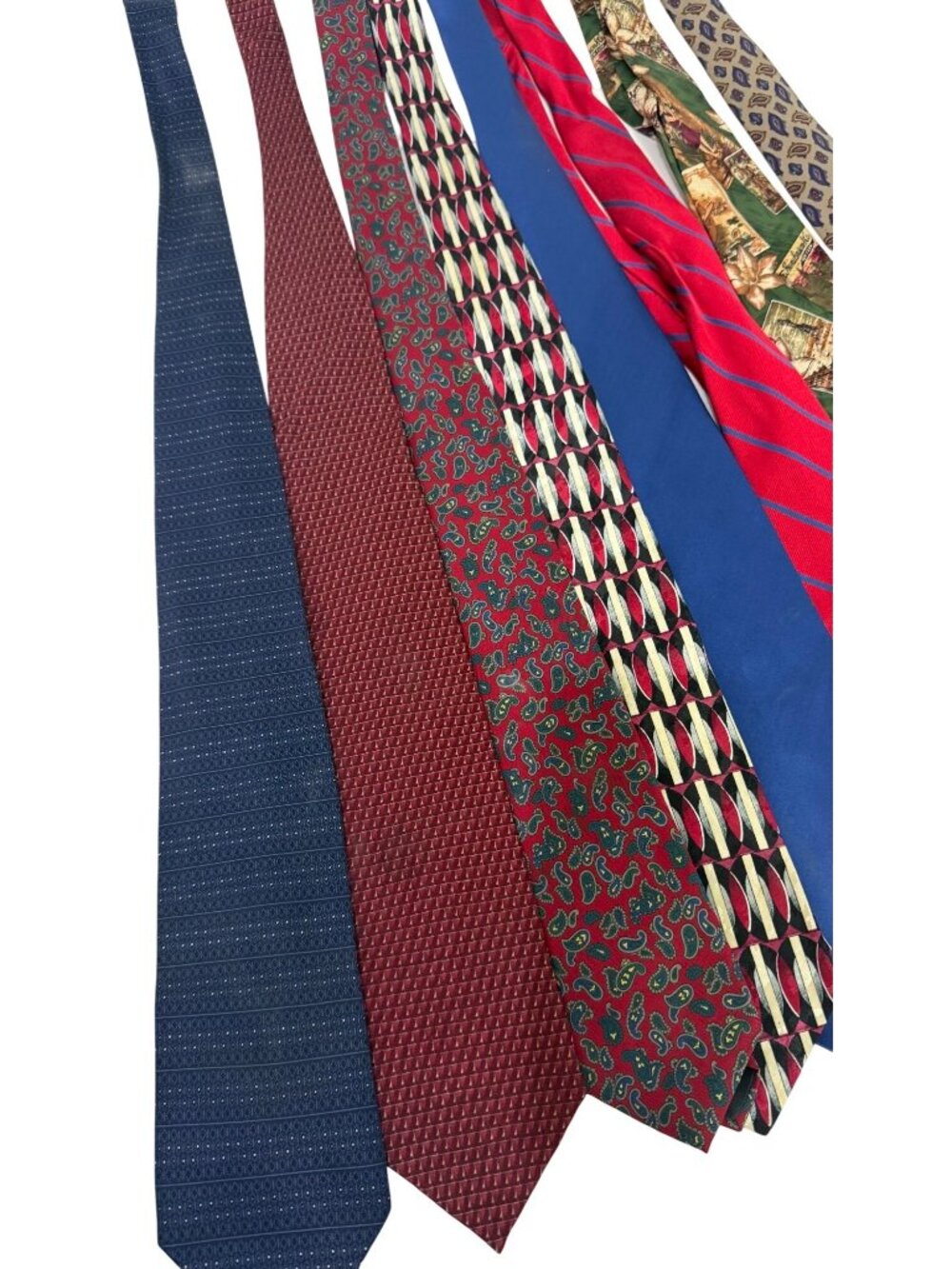 Vintage Mens Ties Lot Of 8 Mixed Brands Geoffrey Beene Perry Ellis Abercrombie - Picture 3 of 6
